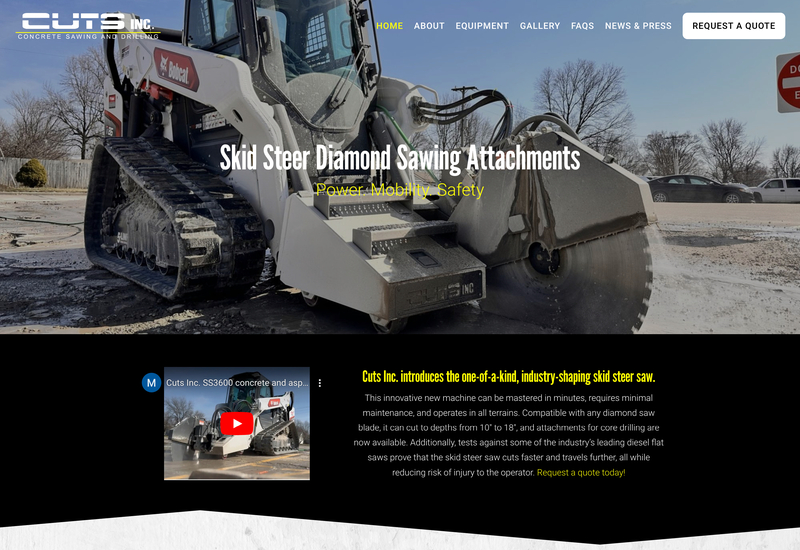 Cuts Inc. Manufacturing - Skid Steer Saw Attachments