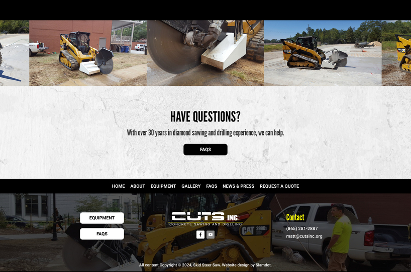 Cuts Inc. Manufacturing - Skid Steer Saw Attachments